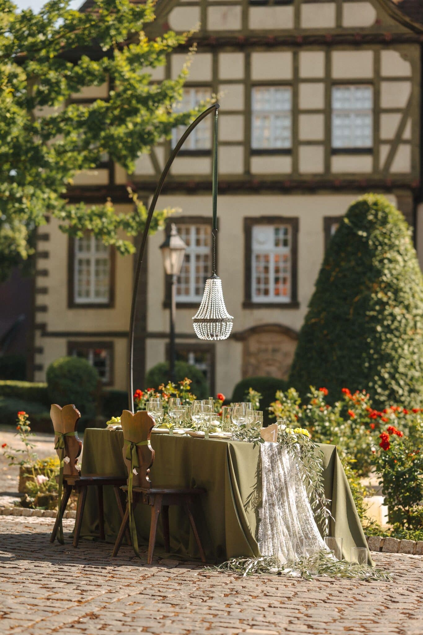 Gedeckte Hochzeitstafel